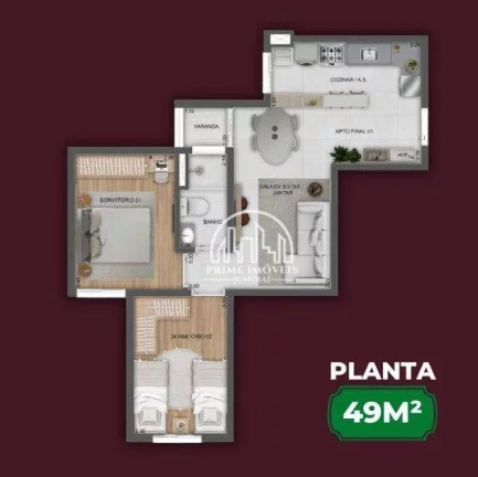 Imagem Apartamento com 2 dormitórios à venda, 49 m² por R$ 340.000,00 - Parque Carolina - Jundiaí/SP