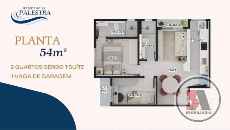 Imagem Residencial Palestra apto. 54m2 e 64m2