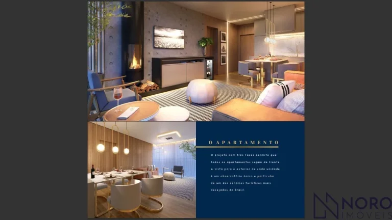 Imagem Gramado Centro a 2 quadras da Rua Coberta, sendo apartamento com 2 suítes com g