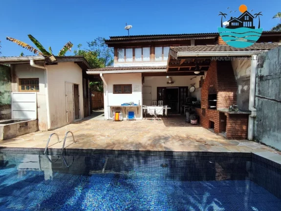 Imagem Casas para Alugar em Juquehy, 550 metros da praia, piscina, churrasqueira, 04 dormitórios, Max 16 pessoas | Juquehy Imobiliária