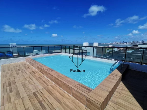 Imagem Apartamento com varanda/sacada e vista lateral para o mar a poucos metros da praia no Jardim Oceania / Bessa -AP2762.