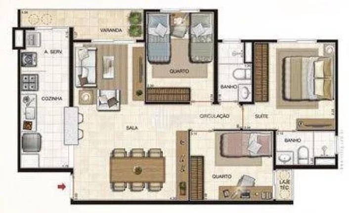 Imagem Apartamento com 3 dormitórios à venda, 79 m² por R$ 850.000,00 - Jóquei - Teresina/PI
