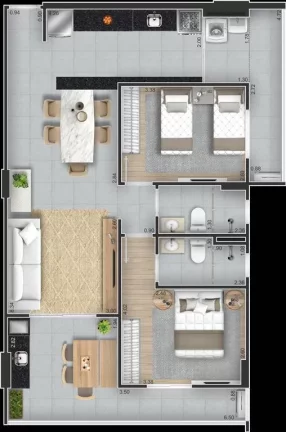 Imagem APARTAMENTO COM 82.47 m² - GUILHERMINA - PRAIA GRANDE SP