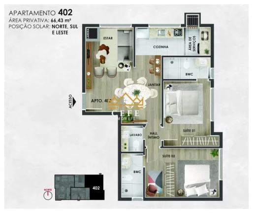 Imagem Apartamento com 1 Dormitorio(s) localizado(a) no bairro Planalto em Gramado / RIO GRANDE DO SUL Ref.:1435