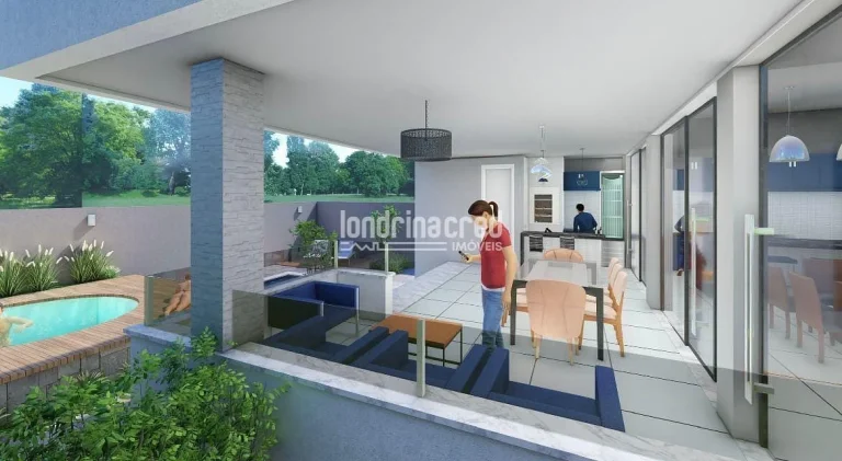 Imagem Casa em construção no Condomínio Araçari com 200m², 3 suítes, 5 banheiros, 2 vagas de garagem e localização privilegiada na Zona Leste de Londrina