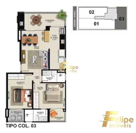Imagem EXCELENTE OPORTUNIDADE APARTAMENTO DE 03 QUARTOS SENDO 01 SUÍTE CONVENCIONAL E 02 CANADENSES, À VENDA NA PRAIA DO MORRO, EM GUARAPARI/ES!