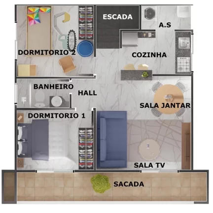 Imagem Sobrado de Condomínio com 2 dorms, Vila Tupi, Praia Grande - R$ 262 mil, Cod: 1946