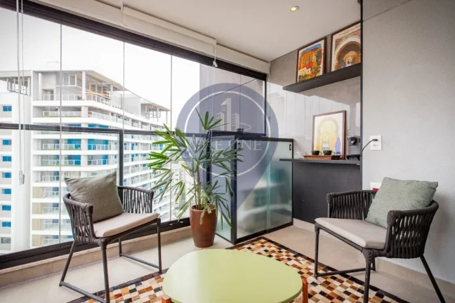 Imagem Apartamento à venda em Indianópolis, São Paulo - 1 quarto, 1 suíte, 1 sala, 1 banheiro, 1 vaga, 42m² de área.