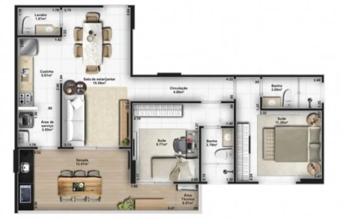 Imagem APARTAMENTO COM 78.9 m² - GUILHERMINA - PRAIA GRANDE SP