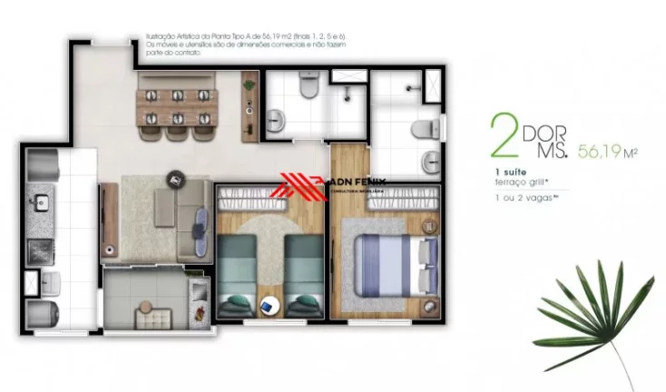 Imagem Apartamento com 2 Quartos à Venda, 56 m² em Vila Rosália - Guarulhos