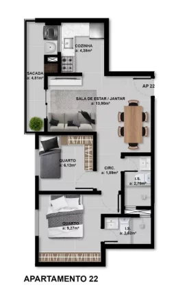 Imagem Apartamento para Venda em São José dos Pinhais, Afonso Pena, 3 dormitórios, 1 suíte, 2 banheiros, 1 vaga