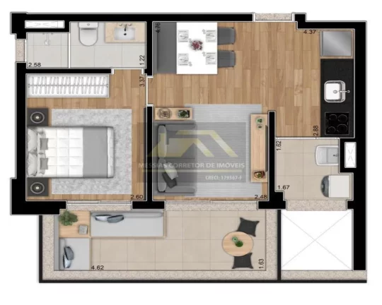 Imagem EXPAND PINHEIROS - 1 SUITE E 1 VAGA DETERMINADA - 49 METROS