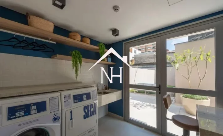 Imagem Studio de 25m c/ 1 dormitório c/ terraço, piscinas, sauna, academia, delivery, espaço gourmet, spa, churrasqueira, bicicletário, lavanderia, lounge