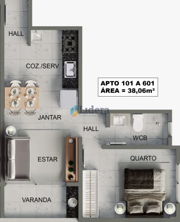 Imagem Apto á venda - 1 Quarto - 30,33 m² - Bessa, João Pessoa/PB