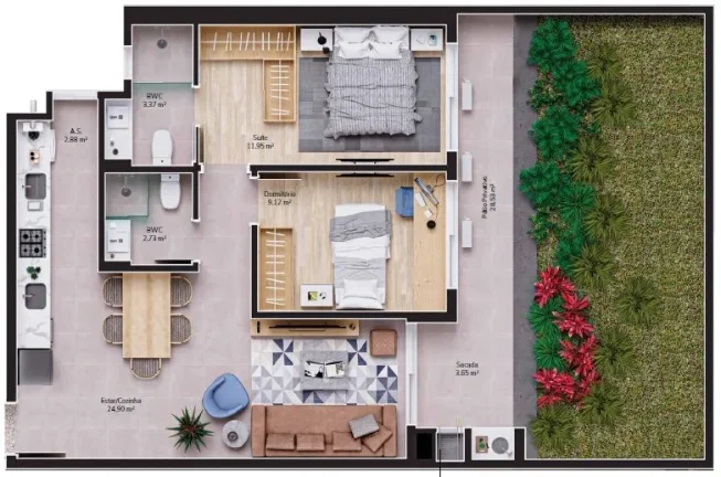 Imagem Apartamento 2 Dormitórios para venda em Florianópolis - SC