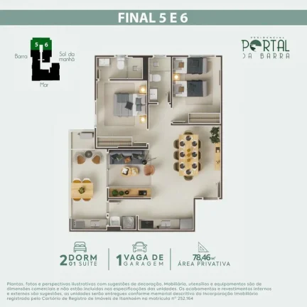 Imagem Apartamento para Venda em Itanhaém, Centro, 2 dormitórios, 1 suíte, 1 banheiro, 1 vaga