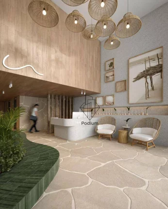 Imagem Flats estilo loft Duplex com varanda / sacada em Condominio Club à 115m da praia em Ponta de Campina - FL0687