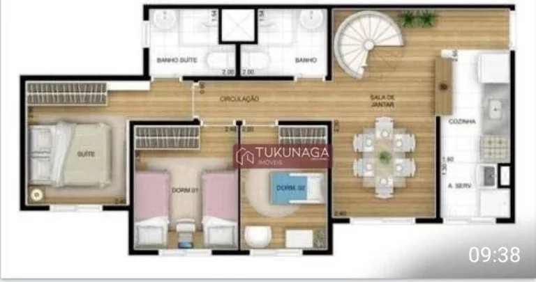 Imagem Apartamento com 3 dormitórios à venda, 58 m² por R$ 380,000 - Vila Rio de Janeiro - Guarulhos/SP