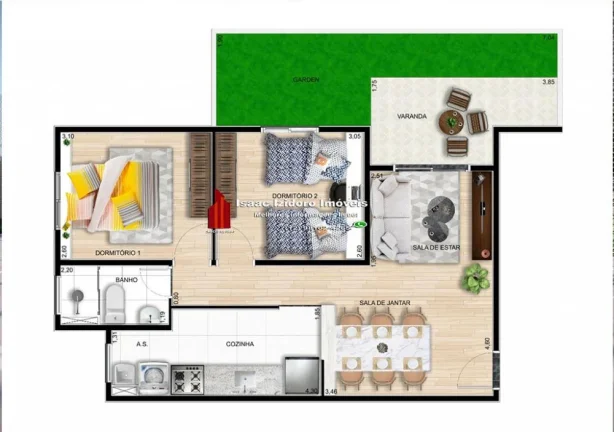 Imagem Apartamentos GARDEM, barato, com dois quartos no Bairro Chácara Selles. - Guaratinguetá - Código: AP60V