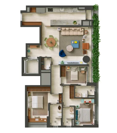 Imagem Cobertura Penthouse com 304 m2, 3 suítes e 3 vagas a venda no Brooklin, São Paulo