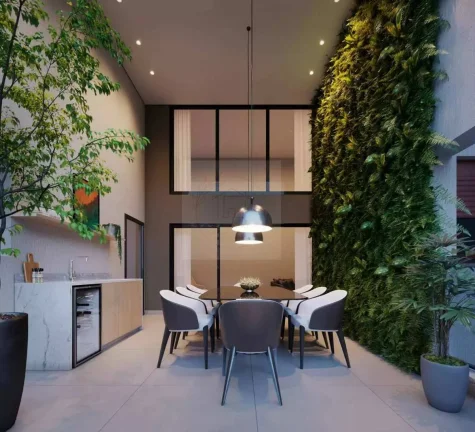 Imagem Hype-Apartamento de luxo à venda em Ribeirão Preto, Jardim Botânico, com 3 quartos, 156m2, sala com pé direito duplo, andar alto frente.