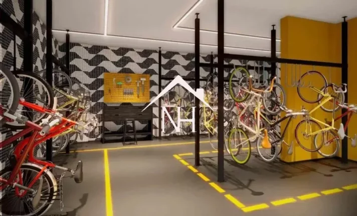 Imagem studio de 24m Brooklin c/dormitório, sala c/varanda, Salão de festas e jogos,fitness,lavanderia,piscina,deck,bicicletário, bar,churrasqueira,pet place