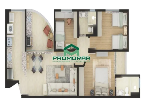 Imagem Apartamento com lazer, 3 quartos, 3 vagas, à venda no Floresta, Belo Horizonte, MG