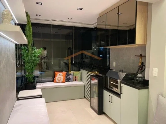 Imagem Apartamento, 2 dormitórios, 1 banheiro, sala dois ambientes com sacada, cozinha estilo americana co...