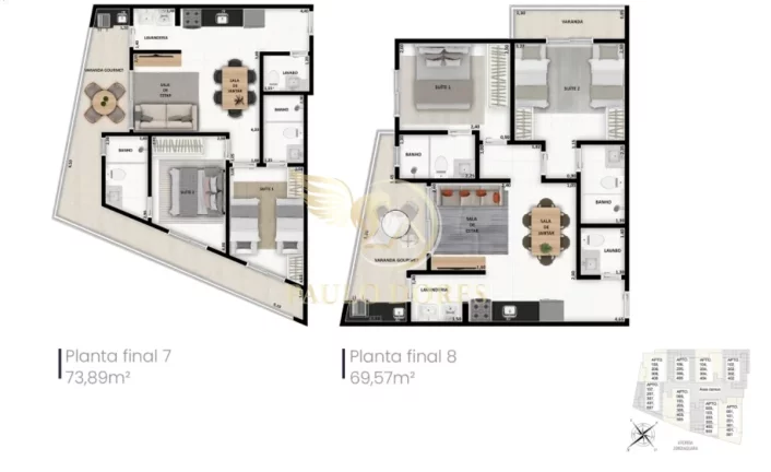 Imagem APARTAMENTO À VENDA NA PRAIA GRANDE COM 2 SUÍTES MAIS LAVADO A 300 METROS DO MAR
