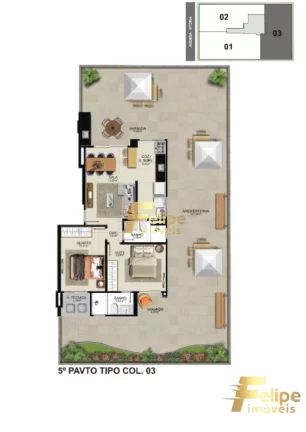 Imagem EXCELENTE OPORTUNIDADE APARTAMENTO DE 03 QUARTOS SENDO 01 SUÍTE CONVENCIONAL E 02 CANADENSES, À VENDA NA PRAIA DO MORRO, EM GUARAPARI/ES!
