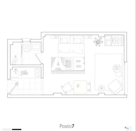 Imagem Apartamento conjugado em Copacabana, 22m2, Reformado e mobiliado (Airbnb).