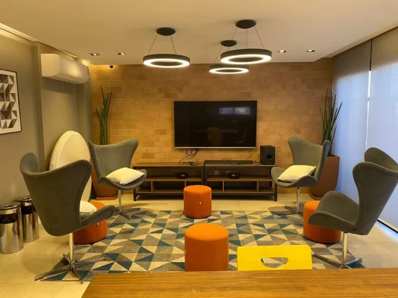 Imagem Lindo apartamento com 43 m², com acabamentos de primeira linha, fogão, armários, bancada da pia e...