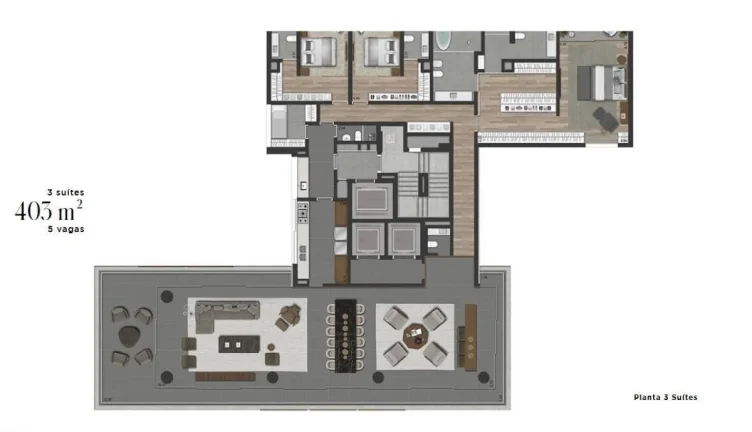 Imagem Jardim Paulista Venda - 3 Suítes - 5 Vagas - 403m² - Vista Permanente
