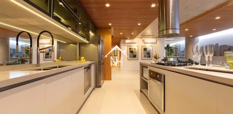 Imagem apartamento de 154m c/ 3 suites, terraço gourmet, hall privativo, depósito, 2 vagas, piscina, deck, solarium, sauna, salão de festas, churrasqueira