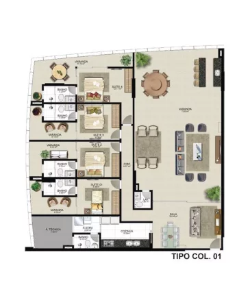 Imagem Apartamento Alto Padrão, 04 Suites, 04 Vagas de Garagem, Area de Lazer Completa, Praia do Morro, Guarapari - ES