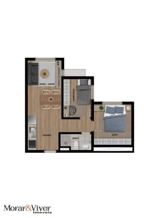 Imagem Apartamento para Venda em Curitiba, Vila Izabel, 2 dormitórios, 1 banheiro