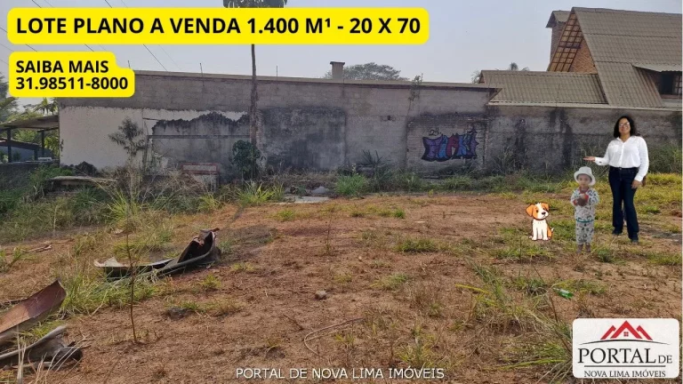 Imagem Terreno à venda em Nova Lima-MG: Ouro Velho Mansões, 1.400m² plano! Construa sua casa dos sonhos agora!