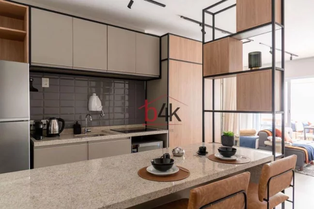Imagem Apartamento studio mobiliado, 47m², 1 dormitório e 1 vaga para alugar no Campo Belo