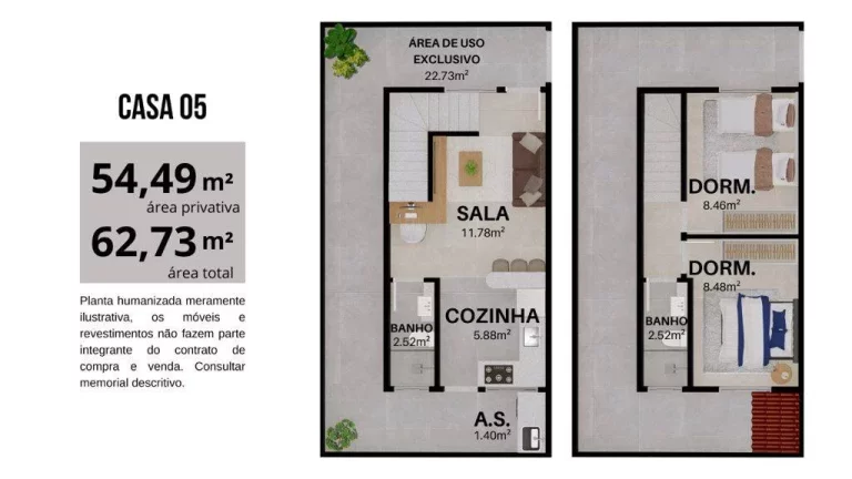 Imagem CASA COM 54.49 m² - ESMERALDA - PRAIA GRANDE SP