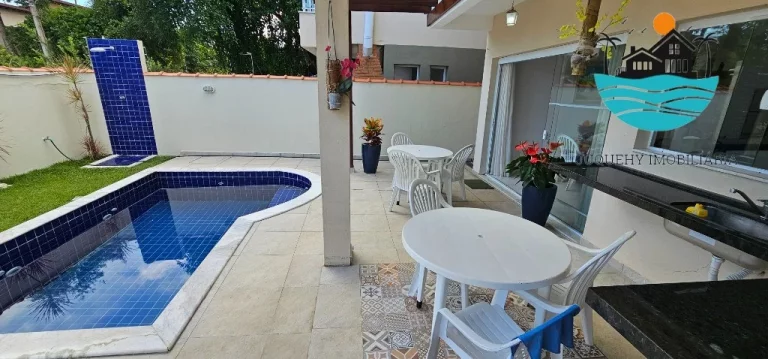 Imagem Casas para Alugar Temporada Juquehy - 500m da praia, 5 suítes, (1 térrea), piscina e churrasqueira privativa, máx. 10 pessoas | Juquehy Imobiliária