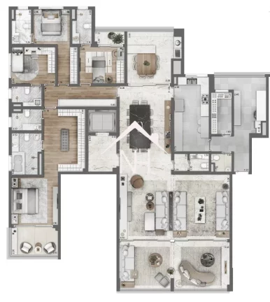 Imagem Apartamento Garden alto padrão com 469m,Piscina privativa,4 suítes,4 vagas,Terraços,Pista de cooper,sauna,brinquedoteca,f itness, spa, espaço gourmet