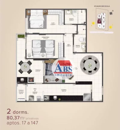 Imagem Apartamento com 2 dormitórios à venda, 80 m² por R$ 399.000,00 - Aviação - Praia Grande/SP