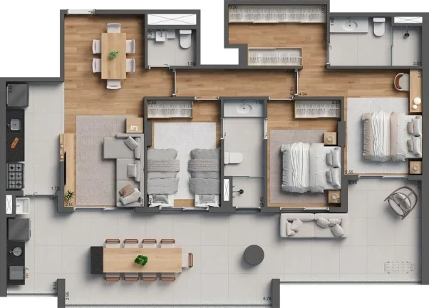 Imagem A harmonia perfeita entre a arquitetura funcional e o design confortável, com duas torres baixas co...