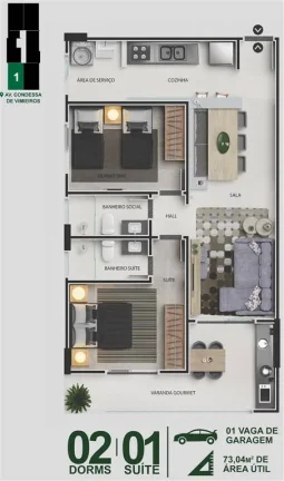 Imagem APARTAMENTO COM 73.04 m² - CENTRO - ITANHAEM SP