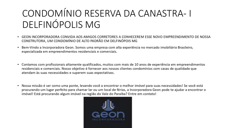 Imagem PRÉ VENDA - LANÇAMENTO - CONDOMÍNIO RESERVA DA CANASTRA I - DELFINÓPOLIS/MG