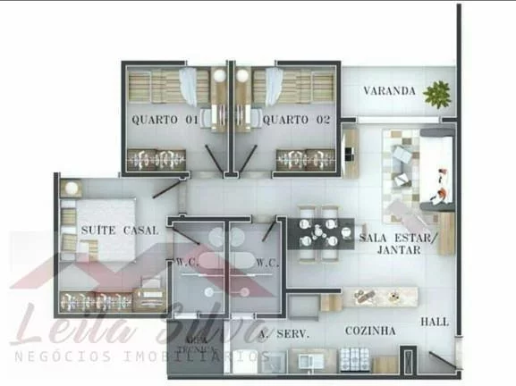 Imagem Apartamento 2 dormitórios para Venda em Teresina, Todos os Santos, 3 dormitórios, 1 suíte, 2 banheiros, 1 vaga