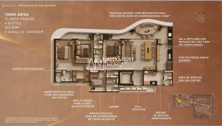 Imagem Casa Boris Meireles, Lançamento, Apartamentos à Venda Meireles, 4 suítes.