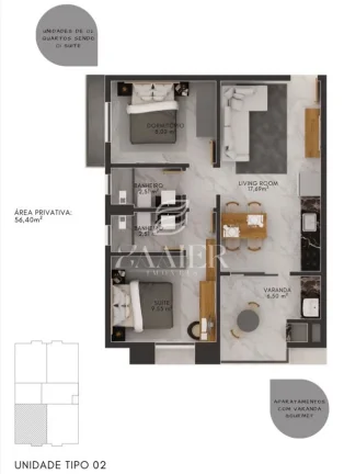 Imagem Apartamento com 2 quartos à Venda, Costa e Silva - Joinville