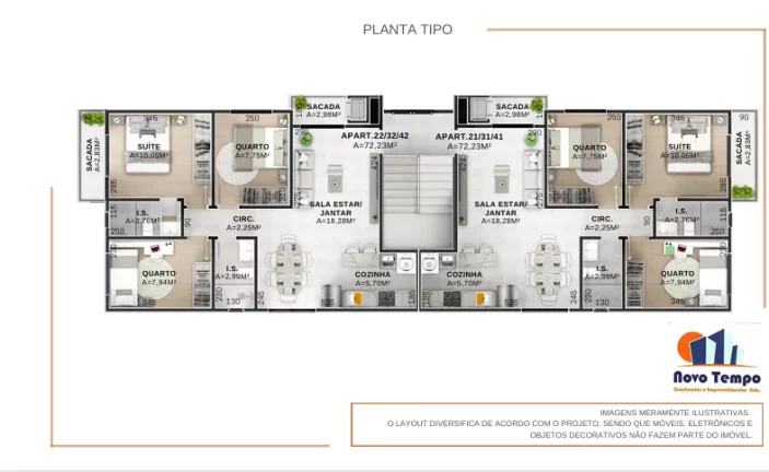 Imagem Apartamento para Venda em São José dos Pinhais, Centro, 3 dormitórios, 1 suíte, 2 banheiros, 4 vagas