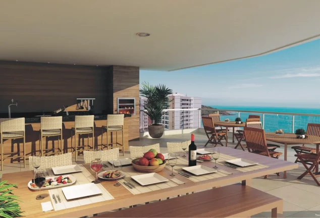 Imagem Apartamento Alto Padrão, 02 Quartos, 01 Suite, 02 Vagas de Garagem, Area de Lazer Completa, Quadra do Mar, Praia do Morro, Guarapari - ES